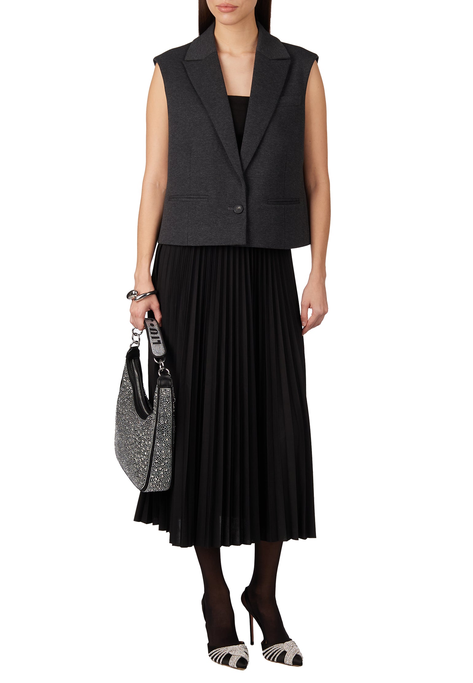 Black Sfilato pleated skirt - view 3