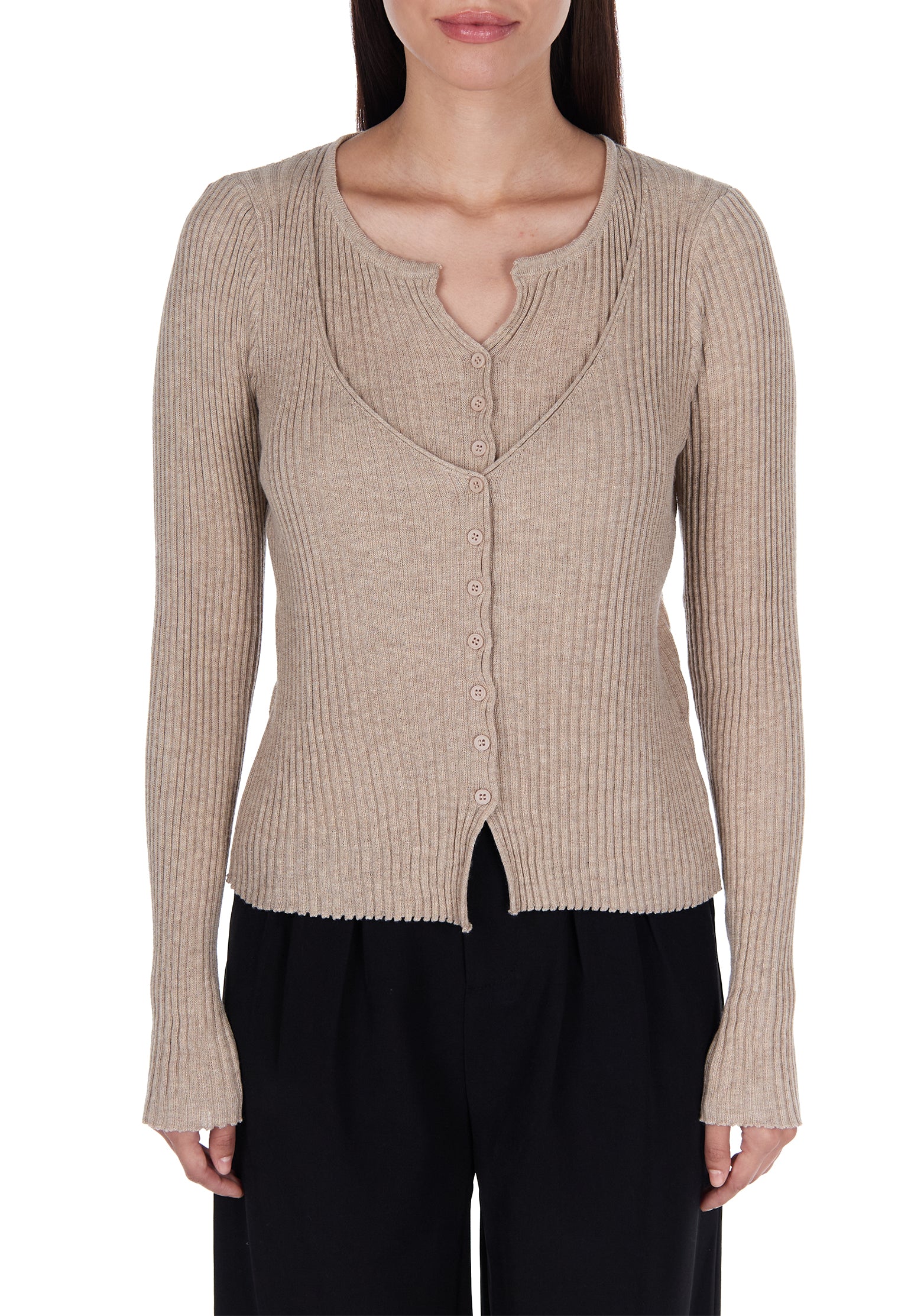 Brown Sfilato pullover - view 4