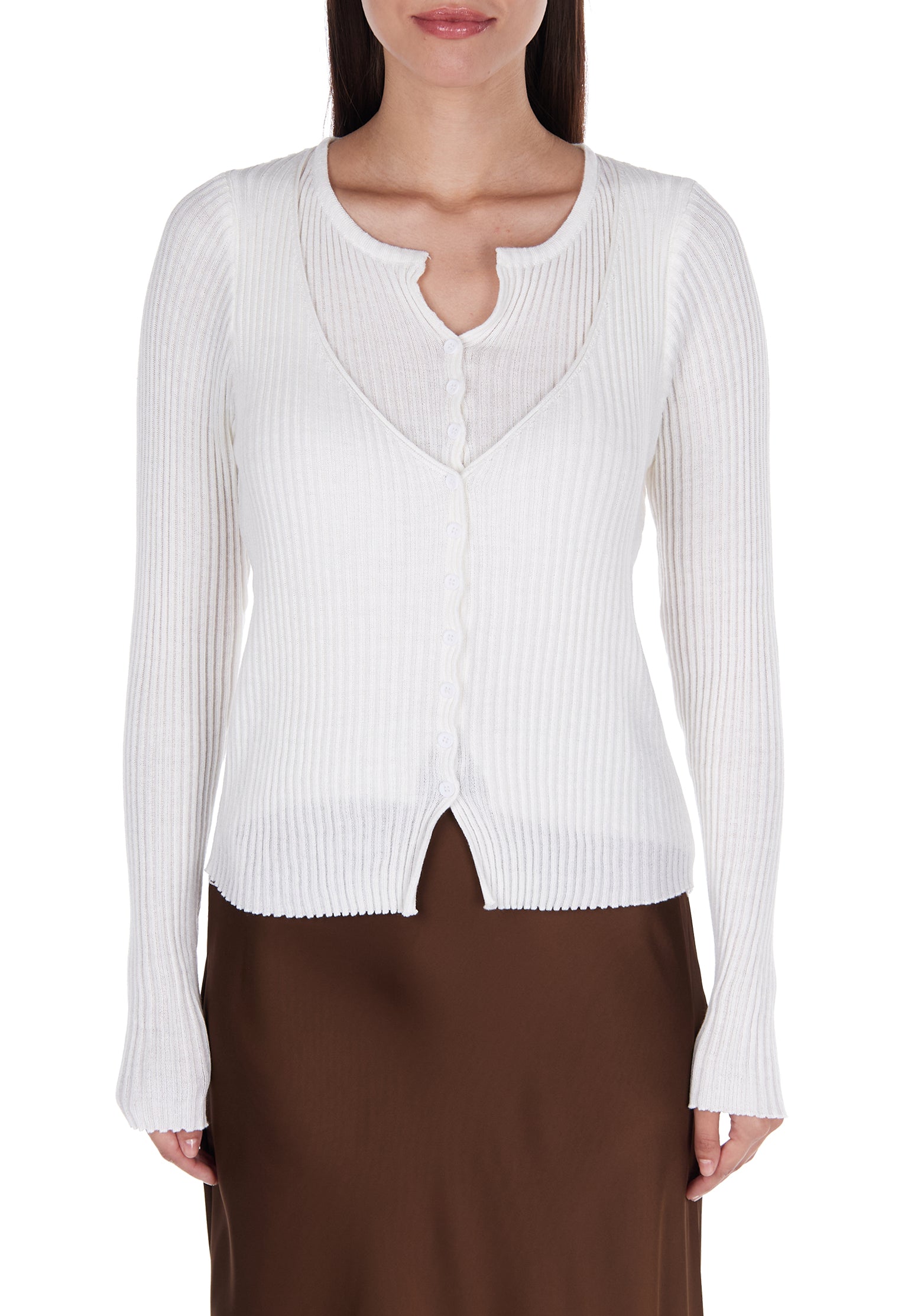 Gray and White Sfilato pullover - view 4
