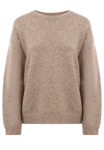 Taupe Scarf-Collar Knit Sweater - view 4