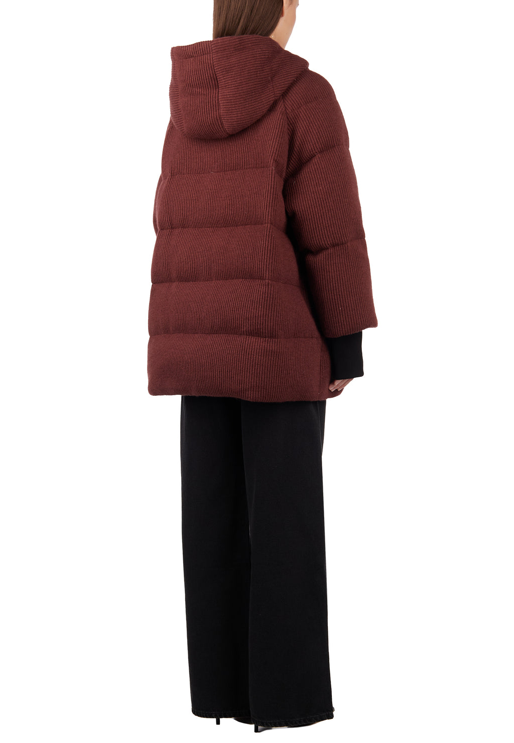 Burgundy Sfilato puffer jacket - view 2