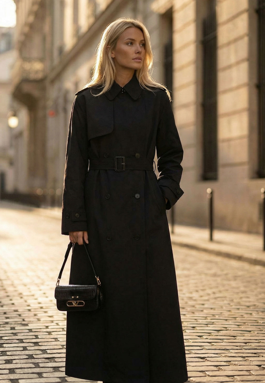 Black Sfilato trench coat - view 2