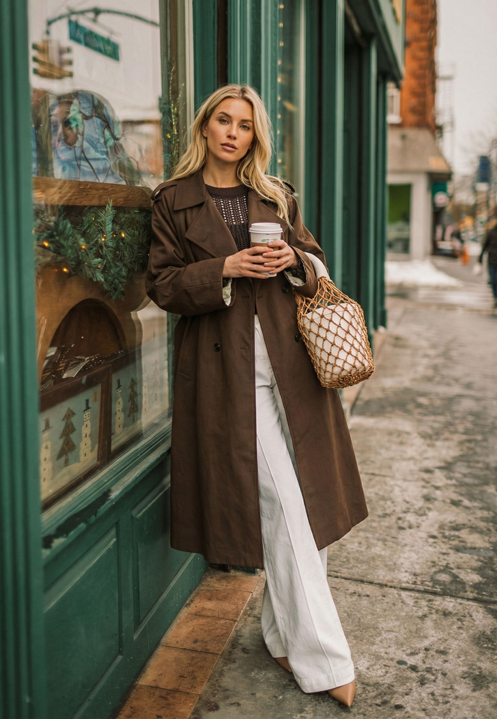 Brown Sfilato trench coat - view 2