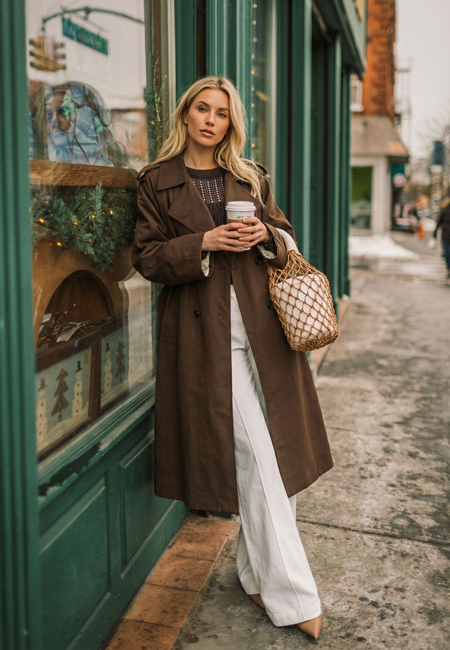 Brown Sfilato trench coat - view 2