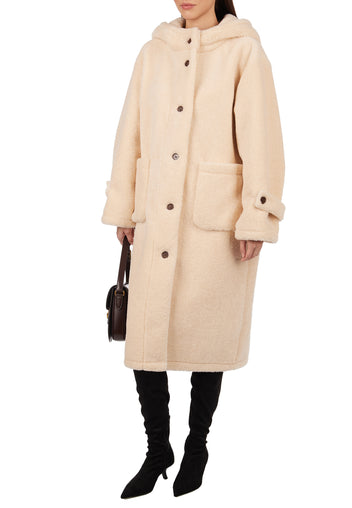 Fabbri Shearling Coat — Ivory