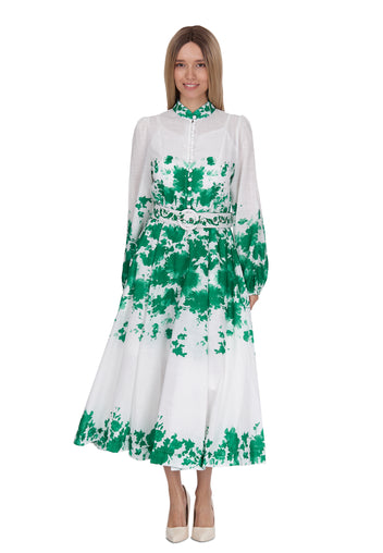Emerald Floral Embroidered Midi Dress - view 3