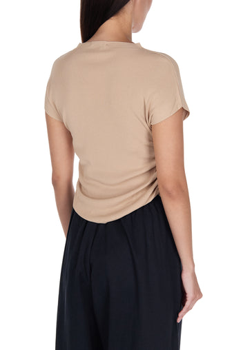 Beige Sfilato short sleeve top - view 5