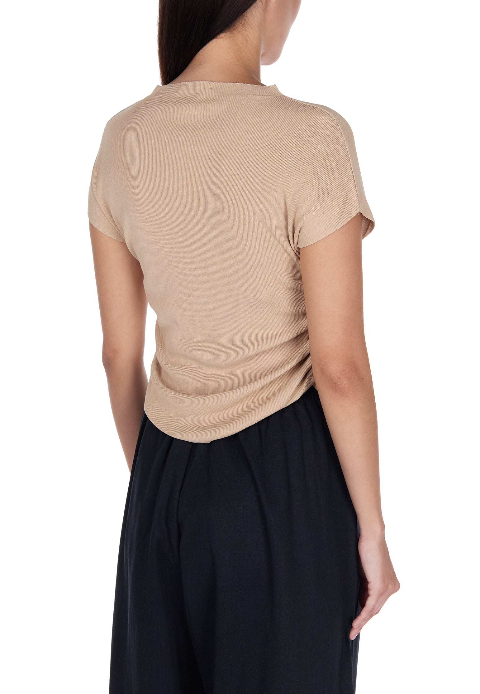 Beige Sfilato short sleeve top - view 5