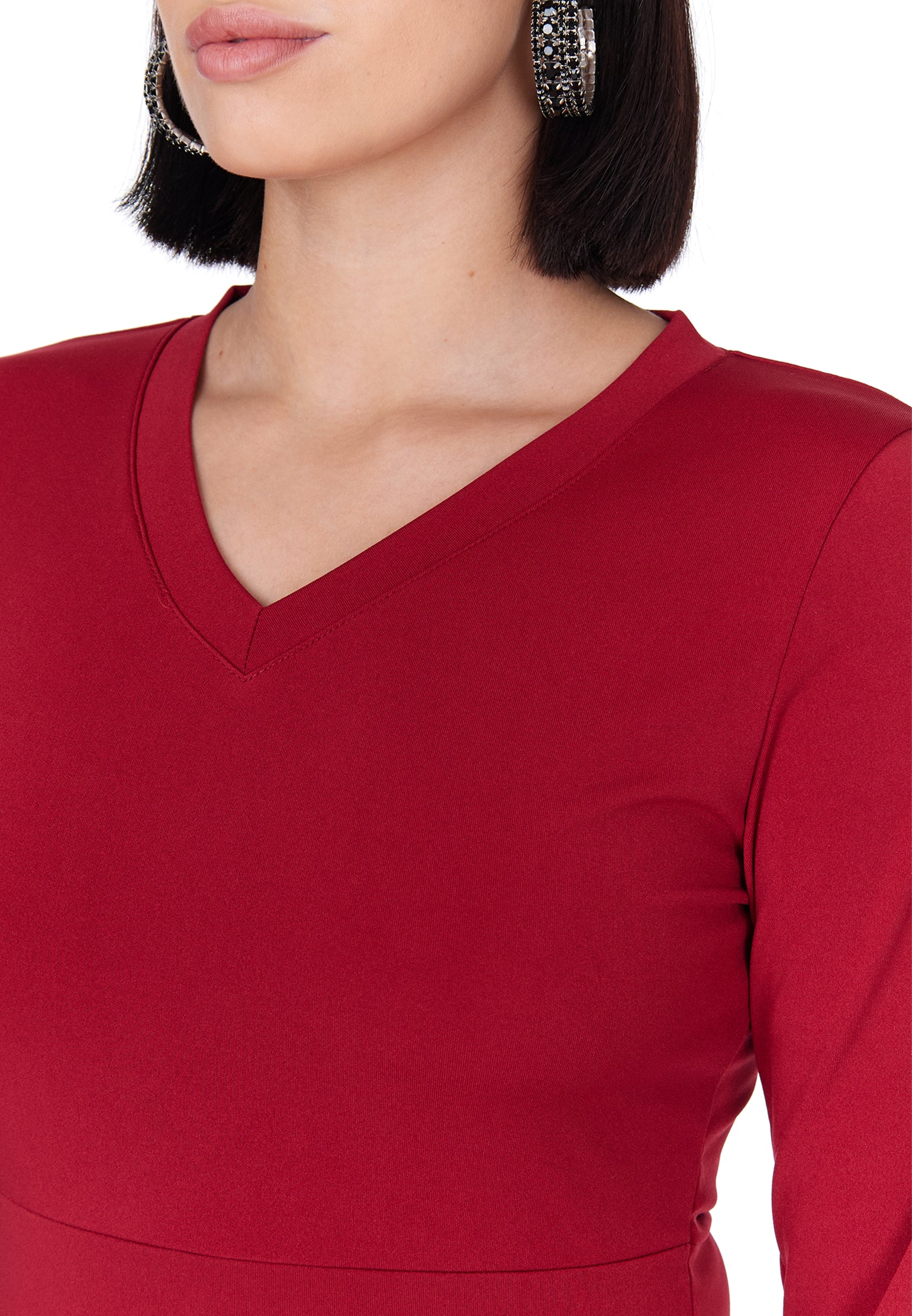 Burgundy Sfilato dress - view 5