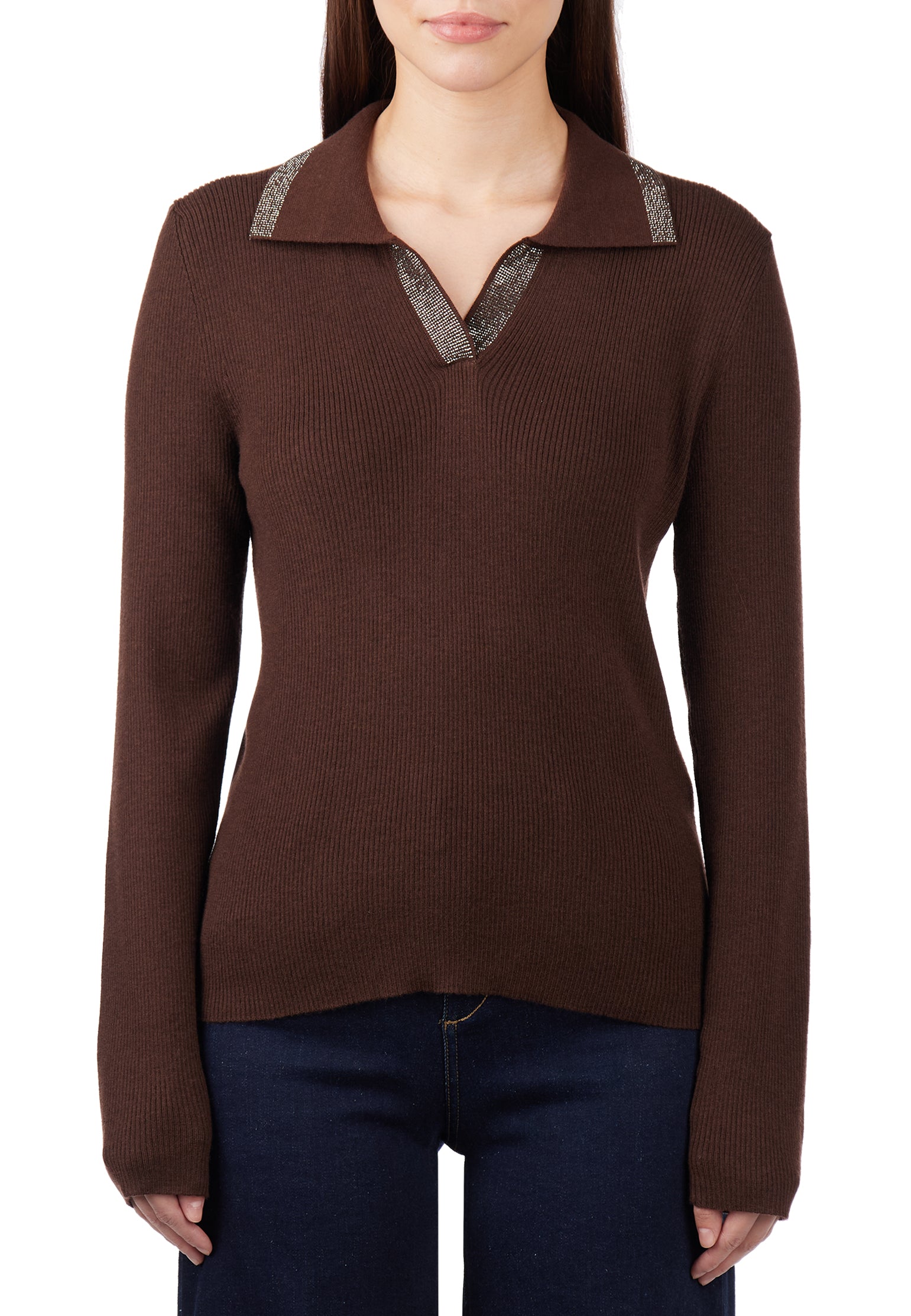 Brown Sfilato pullover - view 4
