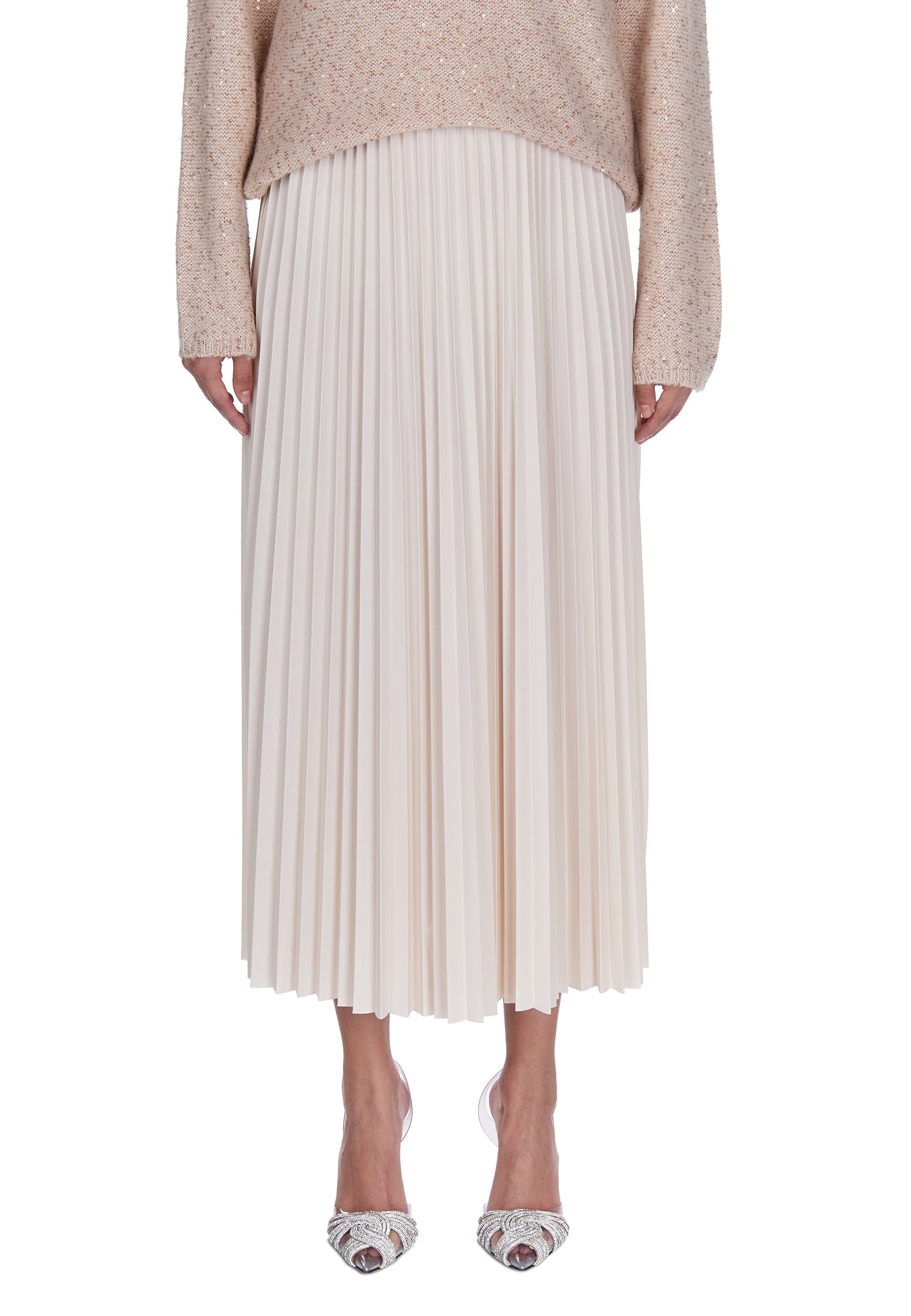 Gray Sfilato pleated skirt - view 4