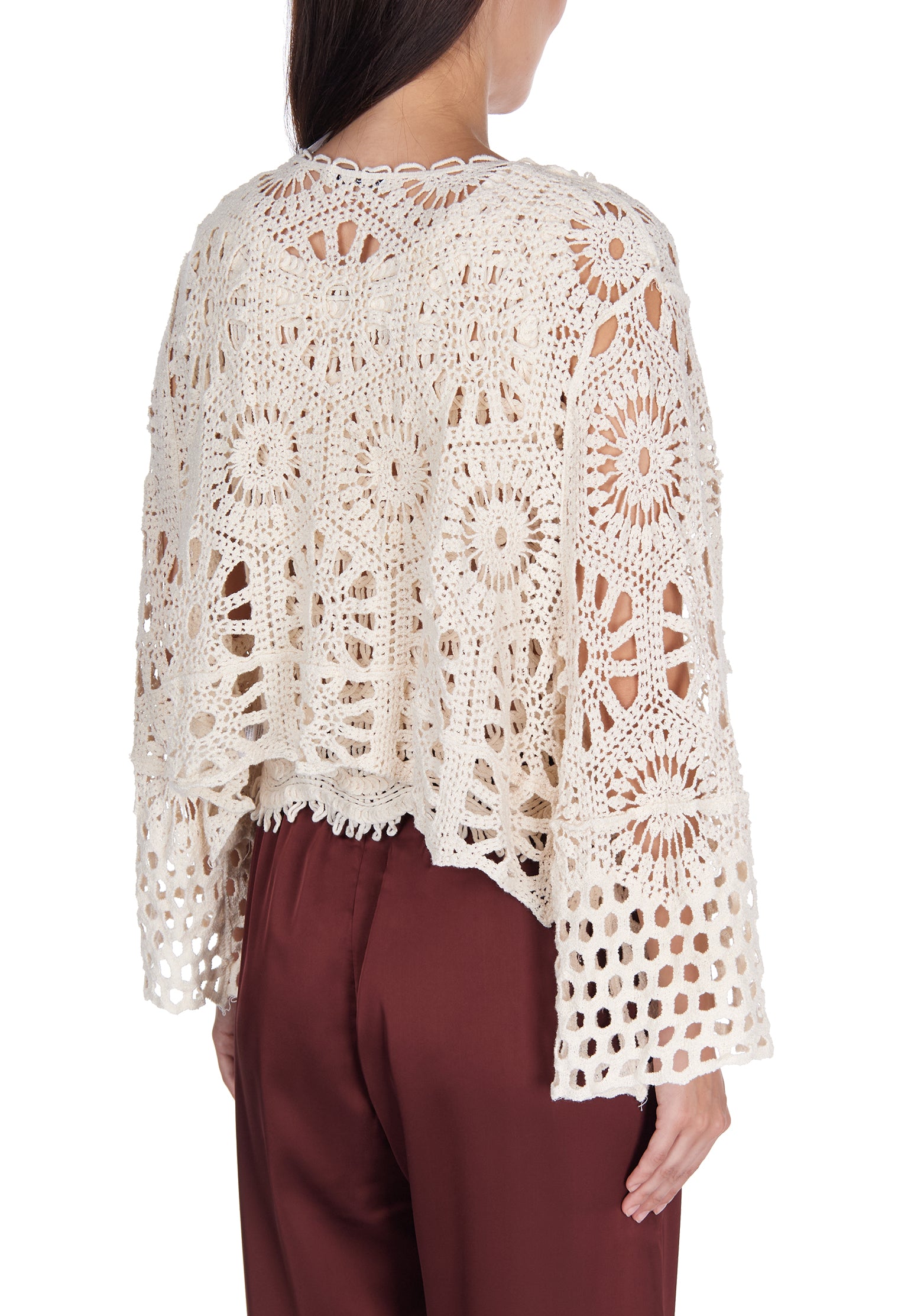 Gray and Burgundy Sfilato cardigan - view 4