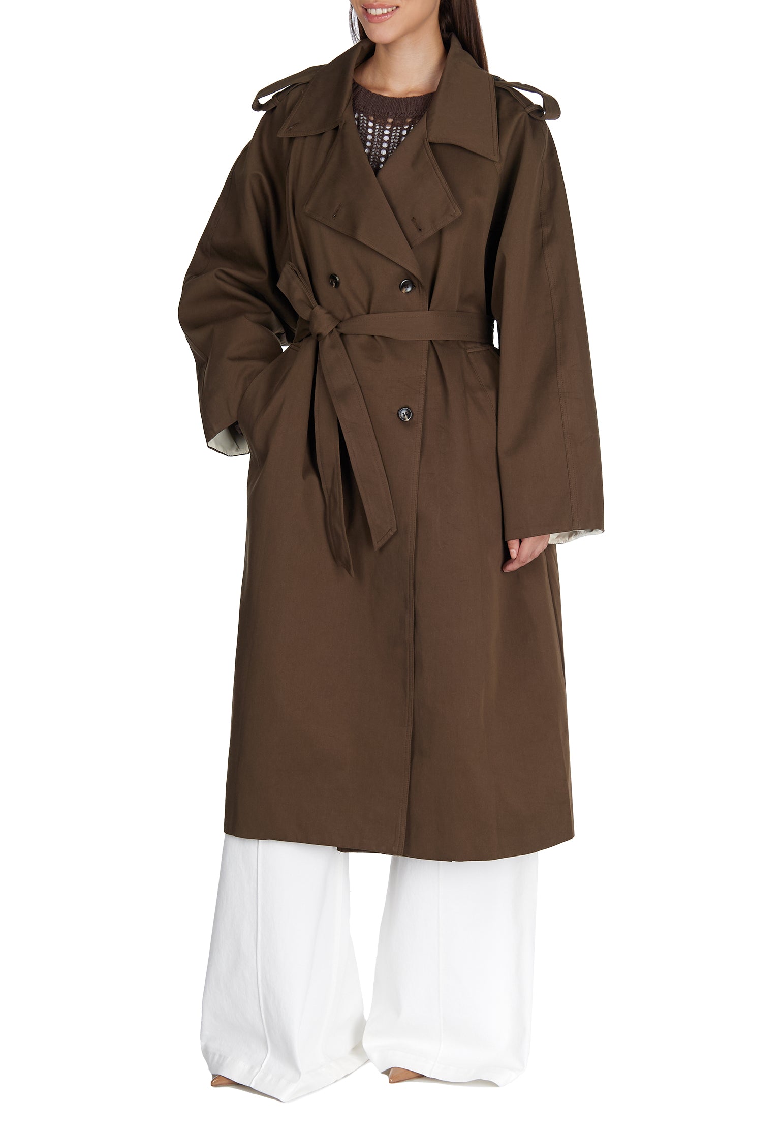 Brown Sfilato trench coat - view 3