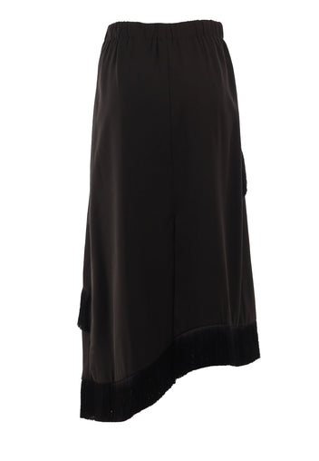 Black Asymmetric Draped Skirt Set - view 2