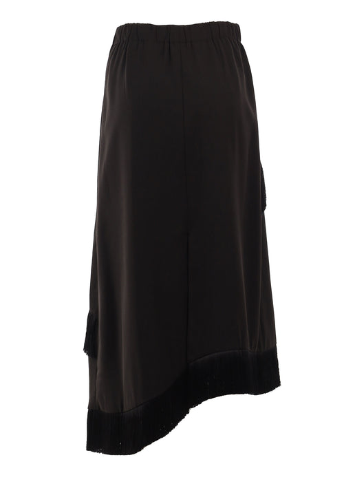 Black Asymmetric Draped Skirt Set - view 2