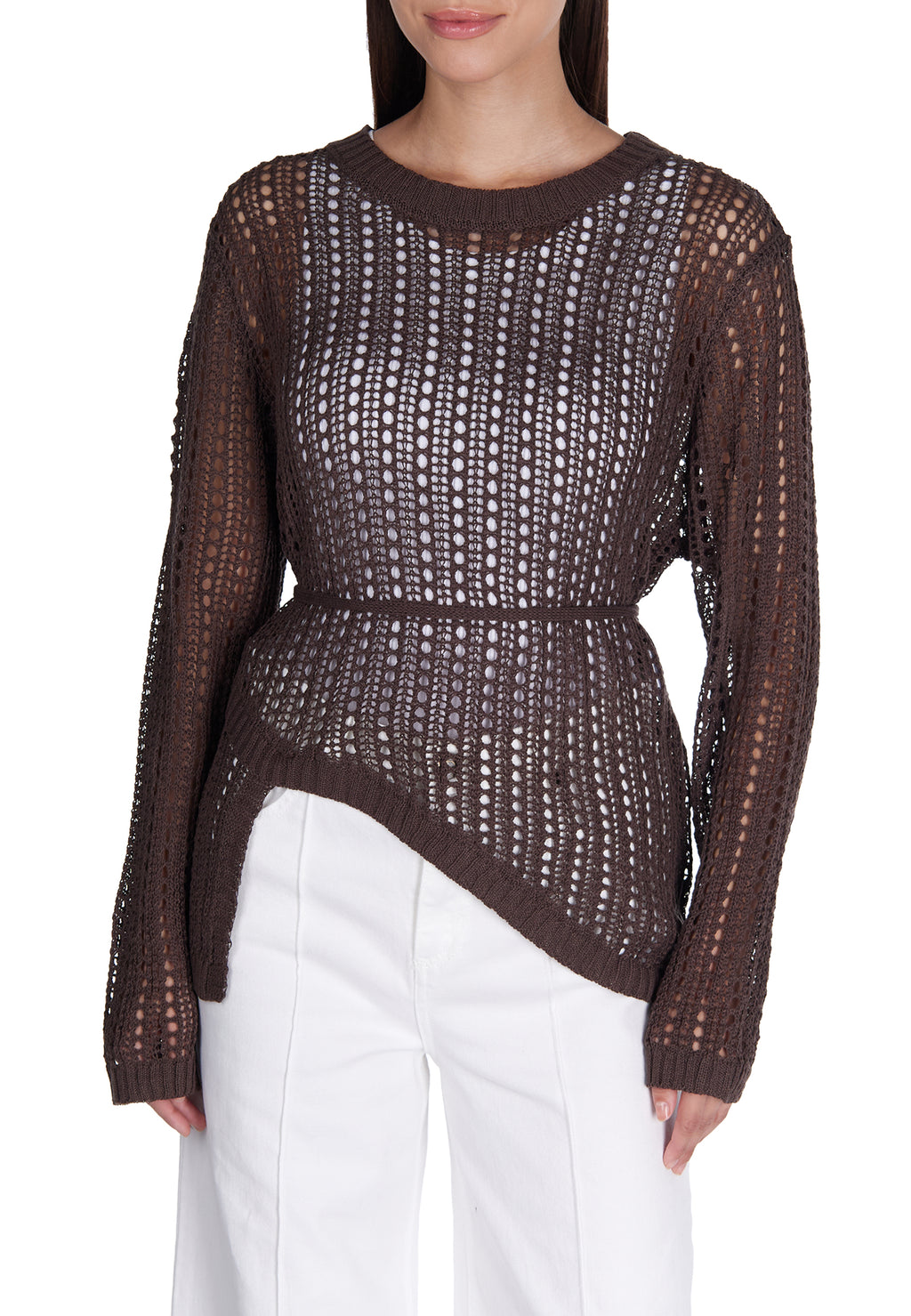 Burgundy Sfilato jumper - view 4