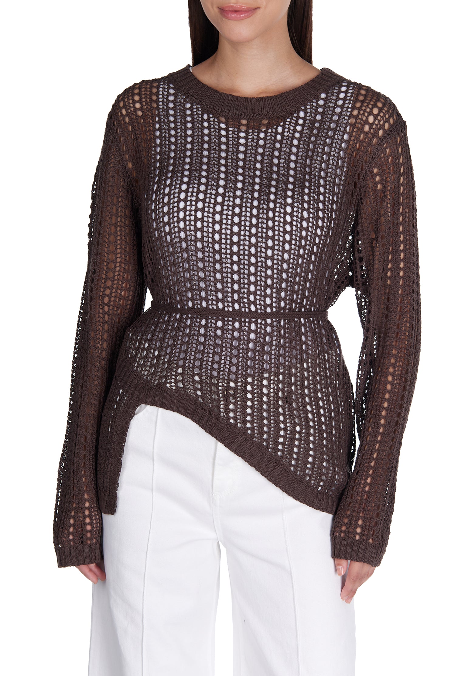 Burgundy Sfilato jumper - view 4