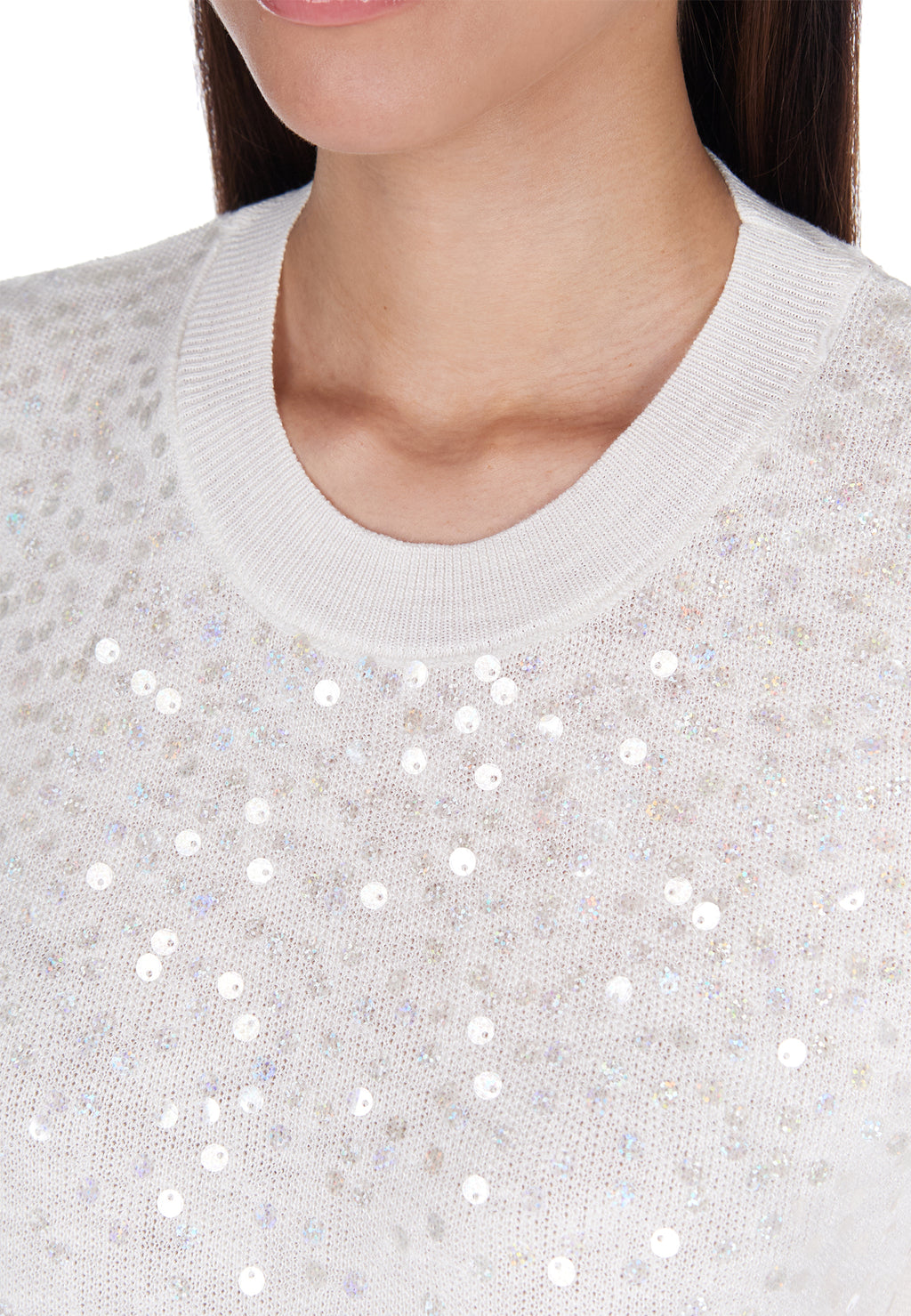 White and Brown Sfilato pullover - view 6
