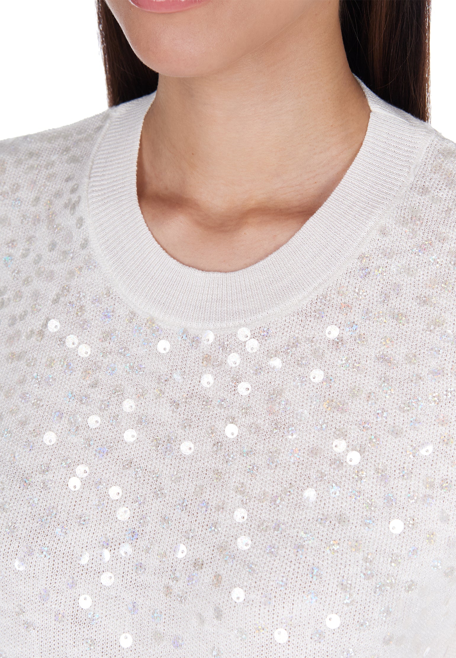 White and Brown Sfilato pullover - view 6