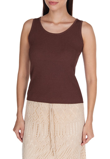 Burgundy Sfilato tank top - view 5