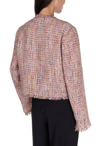 Rose Tweed Cropped Jacket - view 3