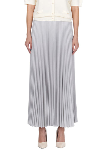 Silver Pleated Maxi Skirt - view 3