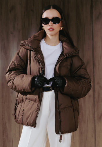 Brown Sfilato puffer jacket - view 3