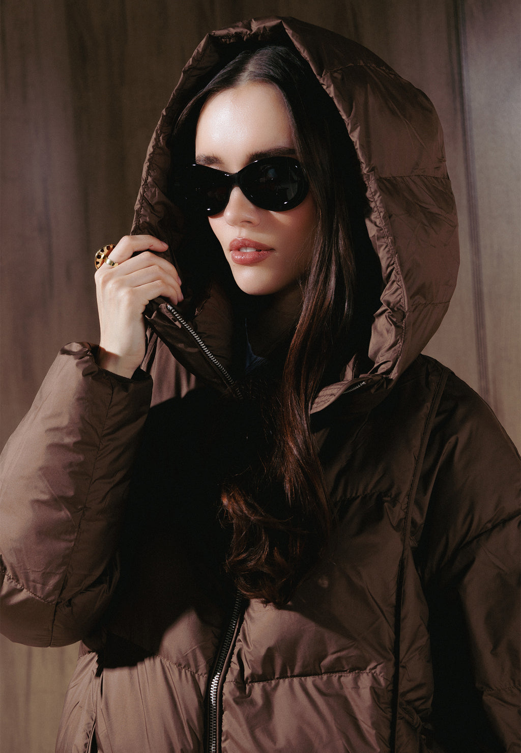 Brown Sfilato puffer jacket - view 4