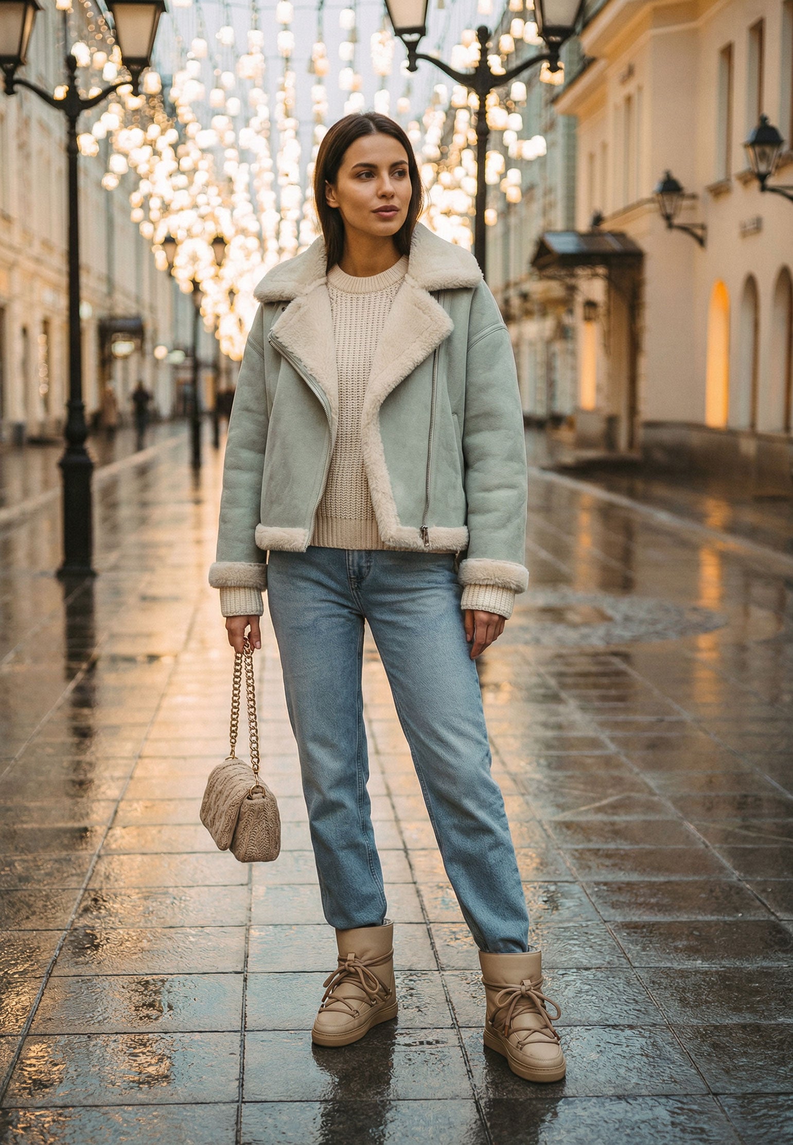 Gray Sfilato sheepskin coat - view 2
