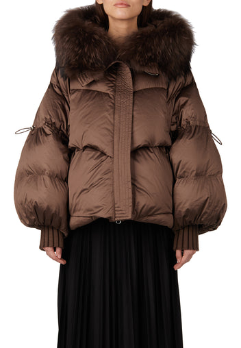 Ocre Down Jacket — Brown