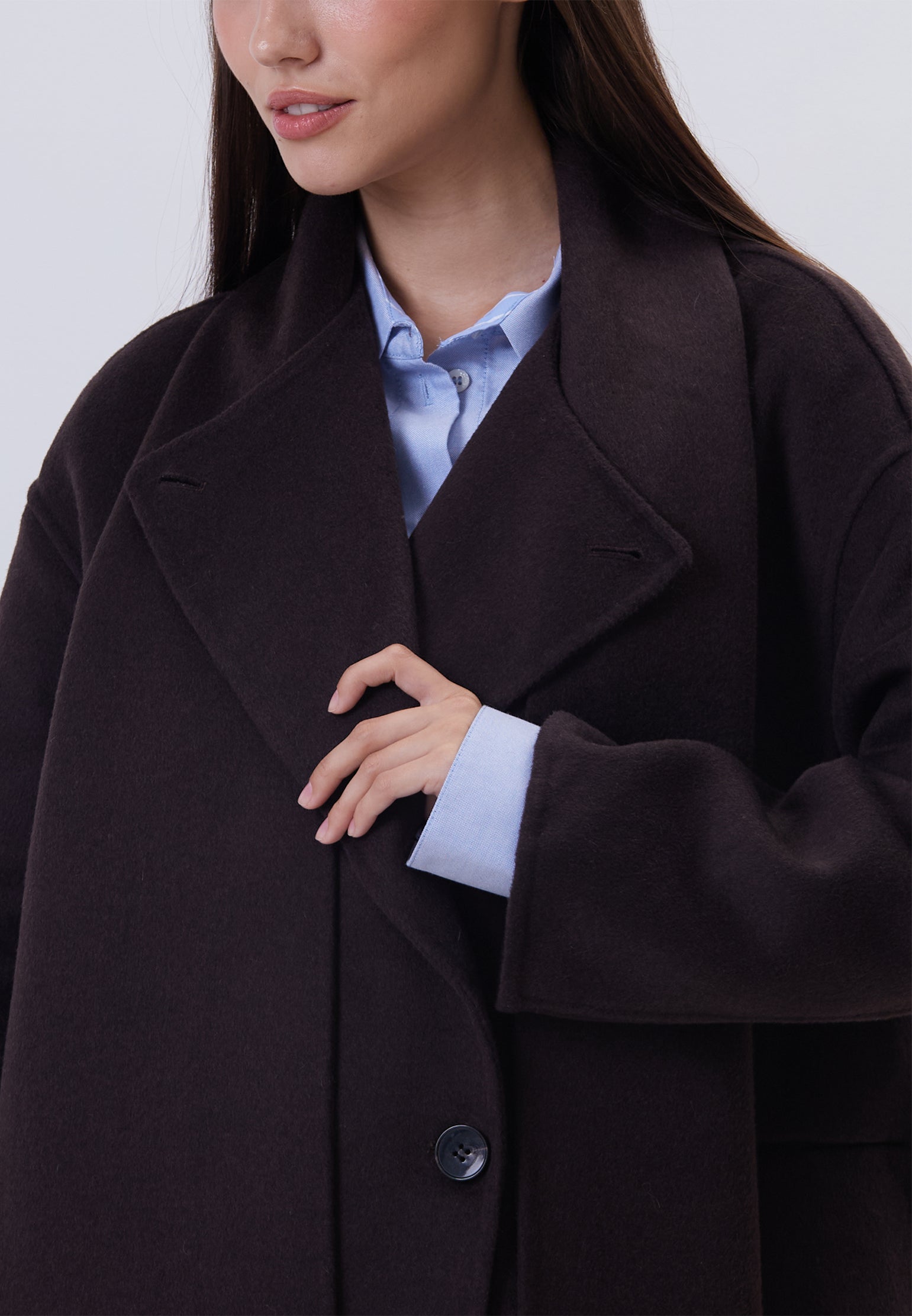 Burgundy Sfilato coat - view 4