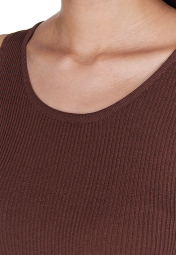 Burgundy Sfilato tank top - view 6