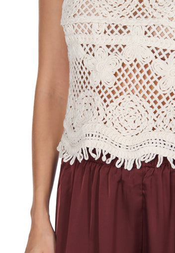 Ivory Fringe Sleeveless Top - view 6