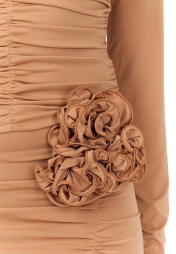 Camel Leopard Knit Top and Skirt Set - view 6