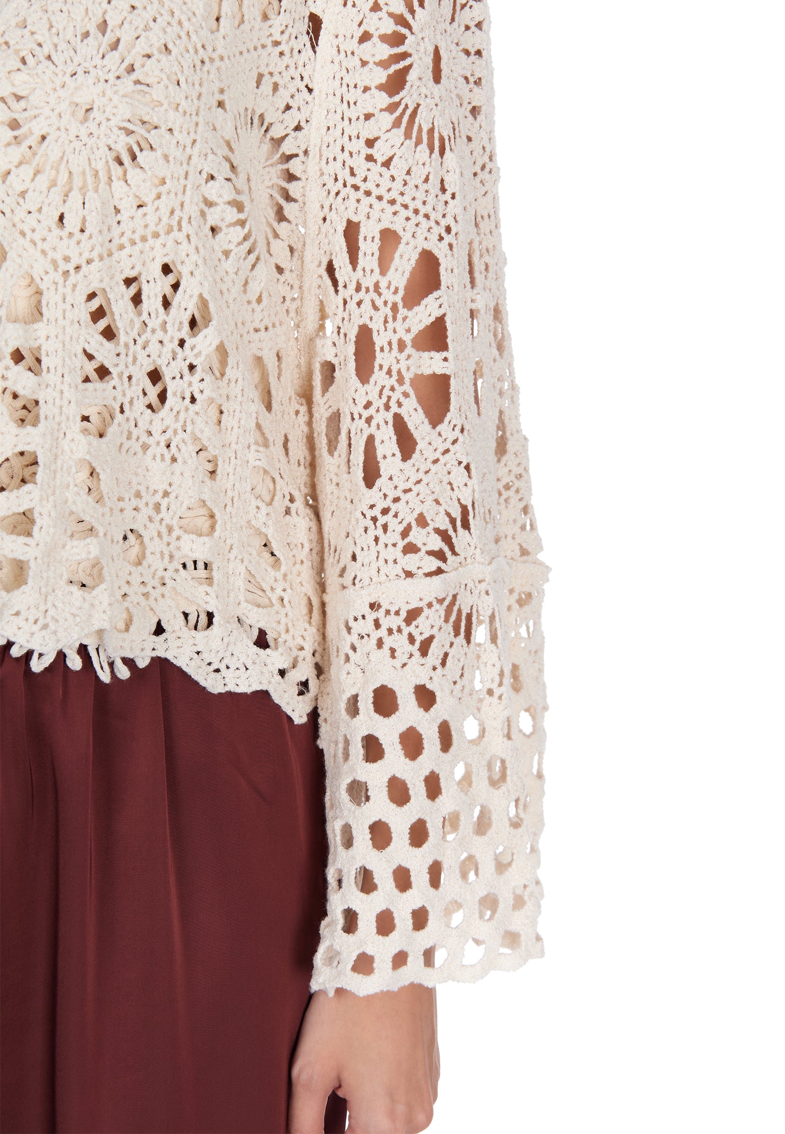 Gray and Burgundy Sfilato cardigan - view 6