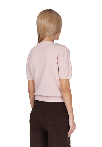 Blush Tie-Front Short-Sleeve Knit Top - view 6