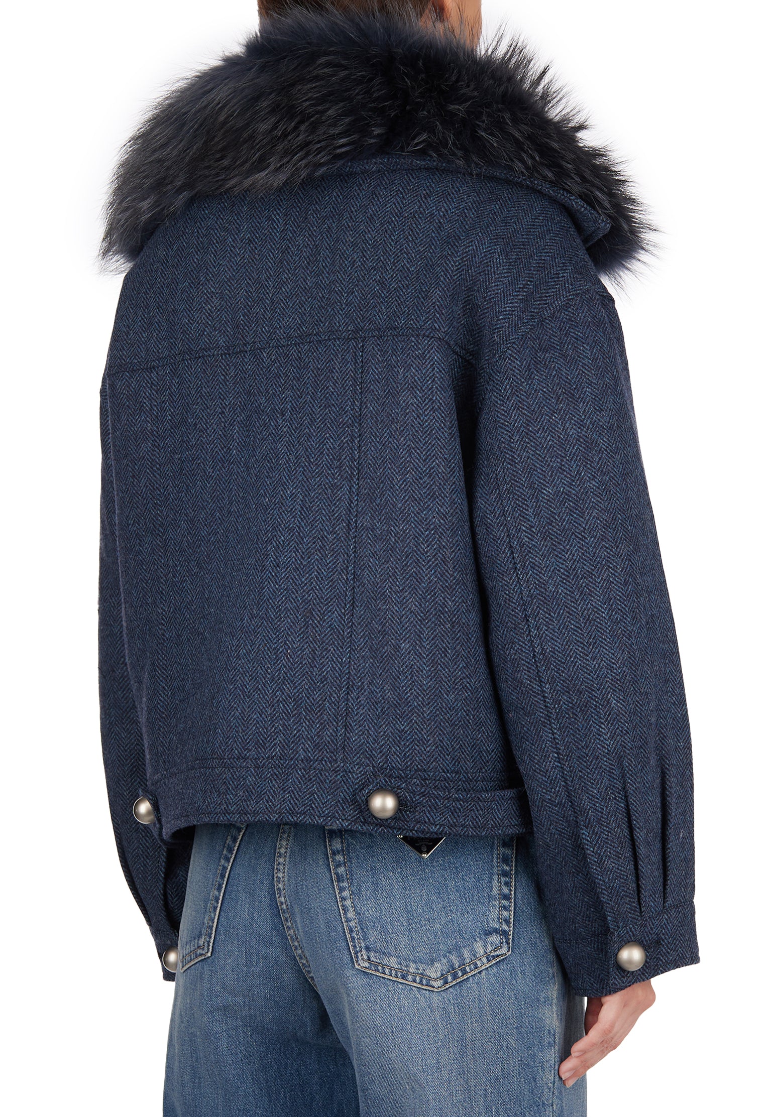 Navy Sfilato puffer jacket - view 4