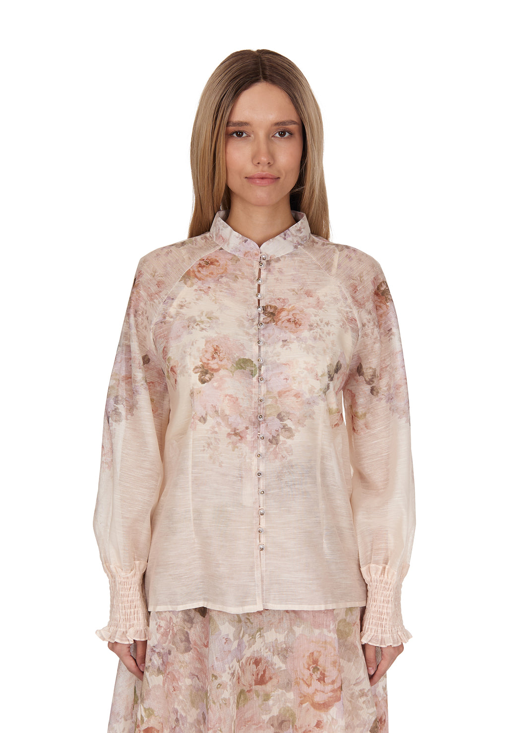 Coral and Beige Sfilato skirt suit - view 2
