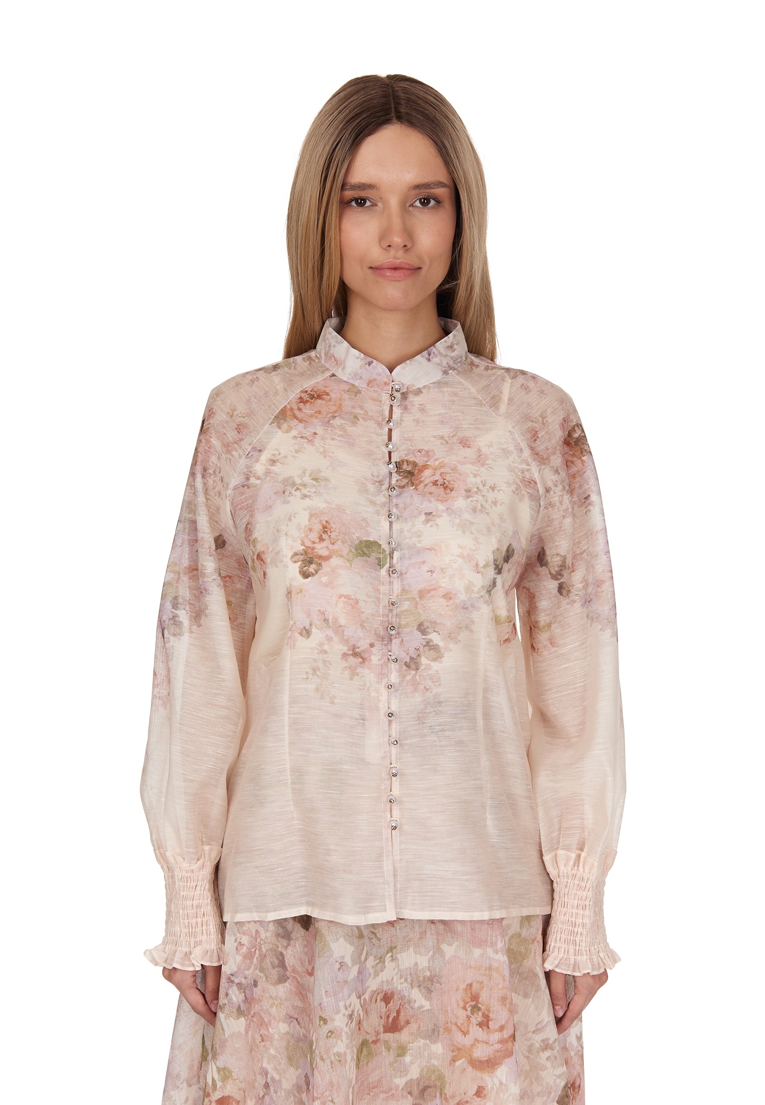 Coral and Beige Sfilato skirt suit - view 2