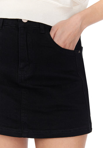 Black Denim Mini Skirt - view 6