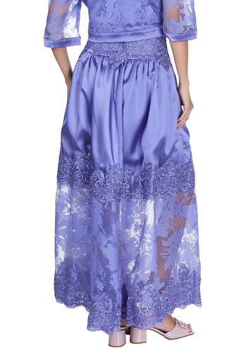 Blue Floral Puff-Sleeve Mini Dress Set - view 10