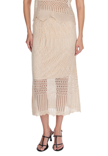 Ivory Pointelle Short-Sleeve Skirt Set - view 6