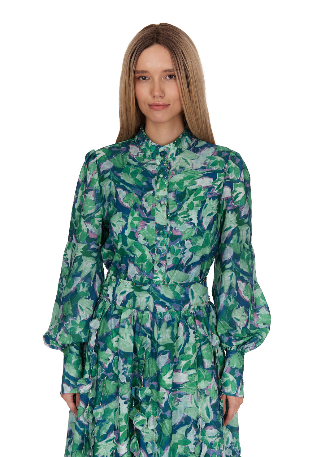 Teal Sfilato skirt suit - view 4