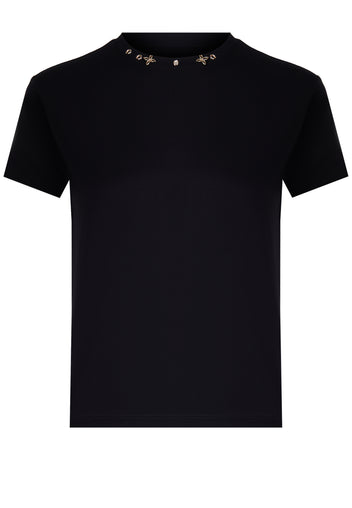 Black Jewel-Neck T-Shirt - view 1