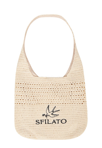 Ivory Crochet Logo Hobo Bag - view 1