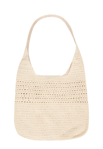 Ivory Crochet Logo Hobo Bag - view 3