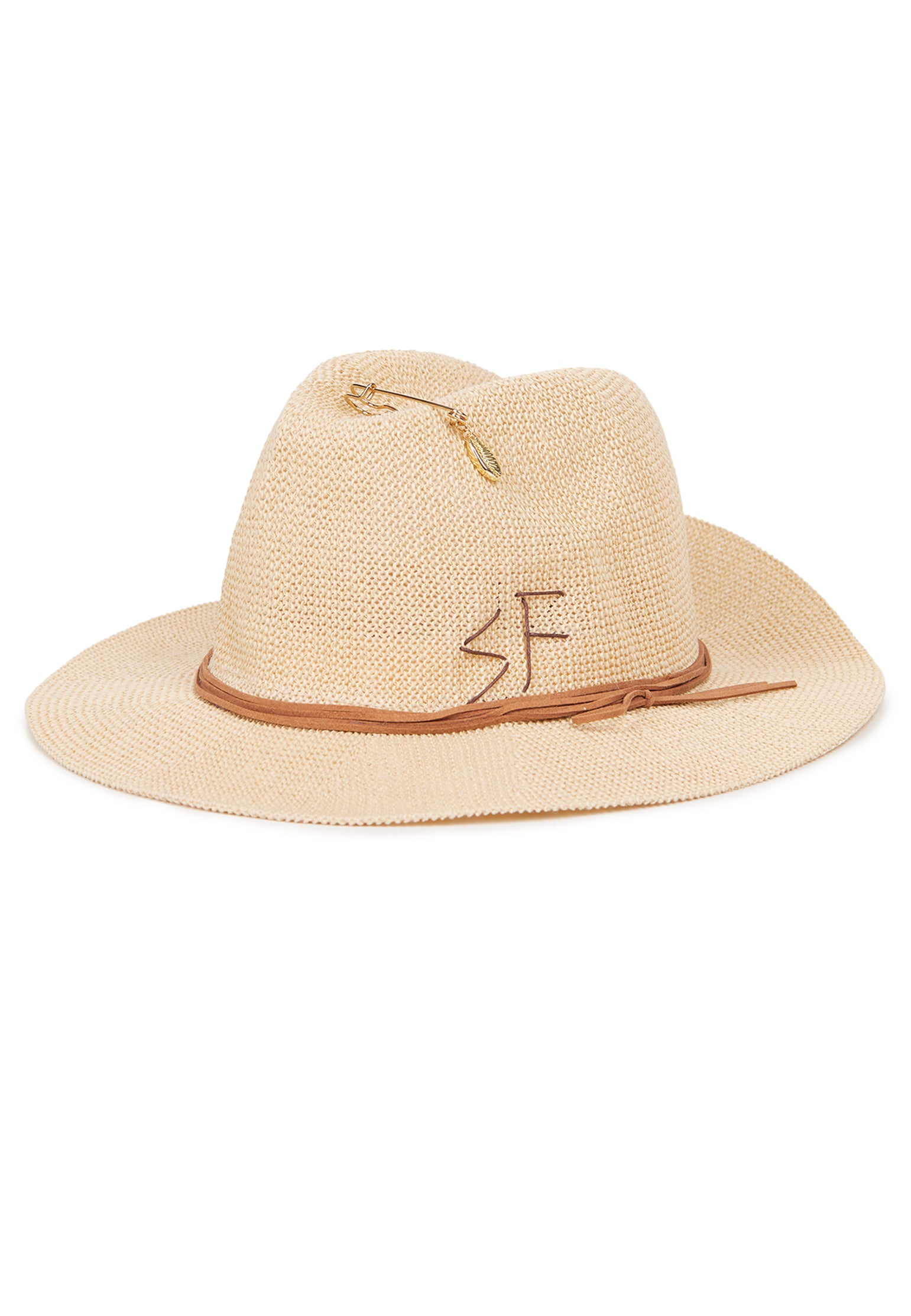 Cream and Beige Sfilato hat - view 1