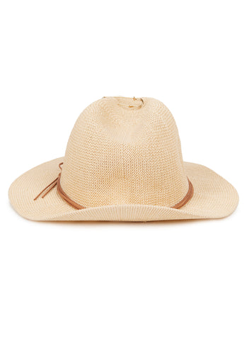Cream and Beige Sfilato hat - view 3