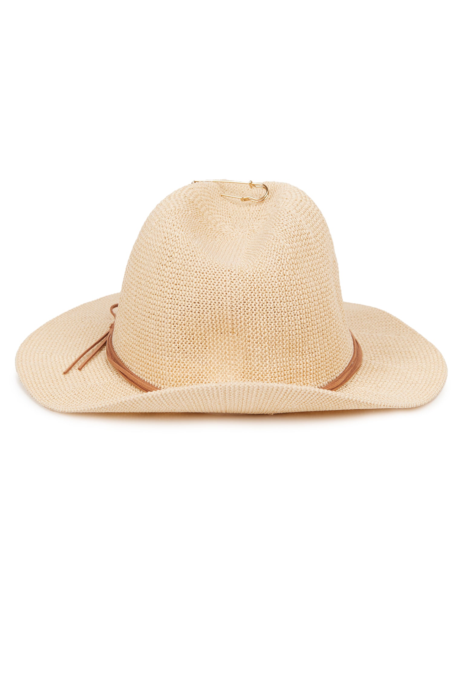 Cream and Beige Sfilato hat - view 3