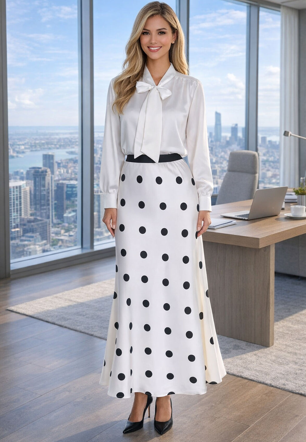 Gray and White Sfilato skirt - view 2